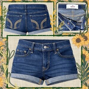 Hollister Cuffed Denim Shorts Size 3 W26 | Classic Low Rise Festival Y2K